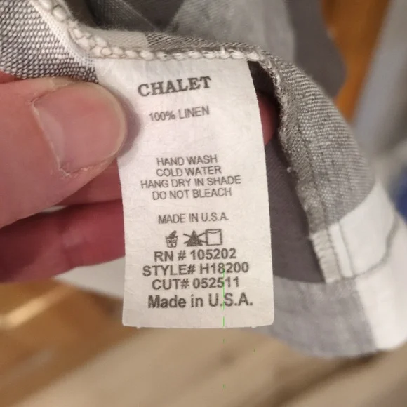 Pristine Chalet Open FrontPlaid Linen Jacket/Cardigan White & Gray Size Medium - Picture 4 of 5